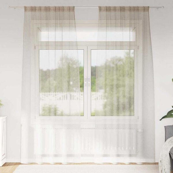 vidaXL Voile gard&iacute;na 2 pcs Sandur 225 x 140 cm P&oacute;l&yacute;ester