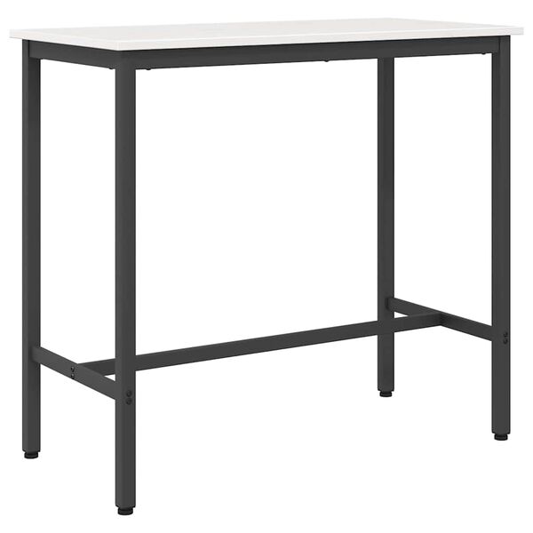 vidaXL bor&eth; Hv&iacute;tt 100 x 50 x 91 cm Vinnslutr&eacute; og st&aacute;li