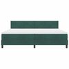 vidaXL LED Box Spring Rúm með dýnu Dökkgræn 200 x 200 cm Flauel