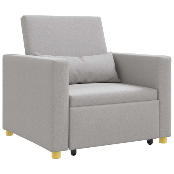 vidaXL Dregin s&oacute;fi me&eth; r&uacute;m me&eth; hj&oacute;l Sk&yacute;ja gr&aacute;tt 90 x 165 x 87 cm d&uacute;kur