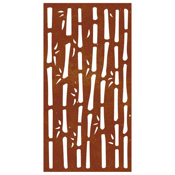 vidaXL Veggskreyting &iacute; Gar&eth;inn 105x55 cm Corten St&aacute;l Bambush&ouml;nnun