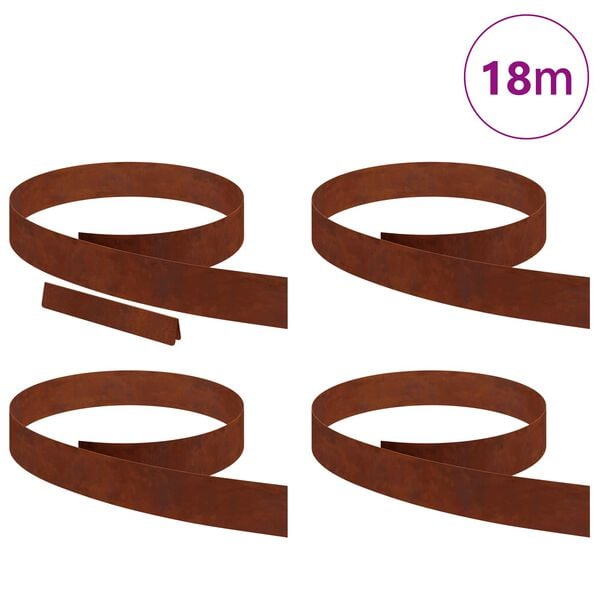 vidaXL Gar&eth;ja&eth;ar 4 pcs Rusty 450 x 0.05 x 15 cm Ve&eth;ra&eth; st&aacute;l