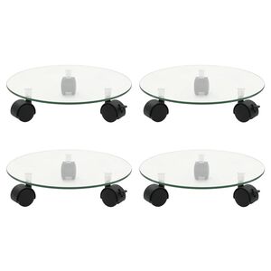 vidaXL Plönturennistandar 4 stk. 28 cm Hert Gler Hringlaga