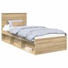 vidaXL Ramsv&iacute;k me&eth; h&ouml;fu&eth;gafl Sonoma Eik 90 x 200 cm Samsettur vi&eth;ur