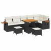 vidaXL Gar&eth;s&oacute;fa sett me&eth; p&uacute;&eth;i 11 pcs Svartur og krem p&oacute;l&yacute;rattan