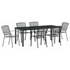 vidaXL Gar&eth;ur bor&eth;sett 7 pcs Antras&iacute;t Dufth&uacute;&eth;a&eth; st&aacute;l