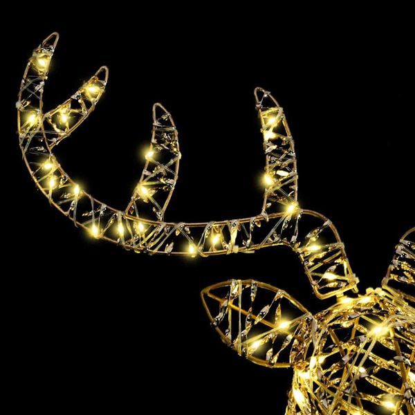 vidaXL Hreinrekka Draga Sleða með 140 LED Hlýr hvítur 60 cm PET