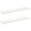 vidaXL Flj&oacute;tandi skrifbor&eth; Vegghengt 2 pcs Hv&iacute;t 60 x 8,5 x 2,5 cm St&aacute;l