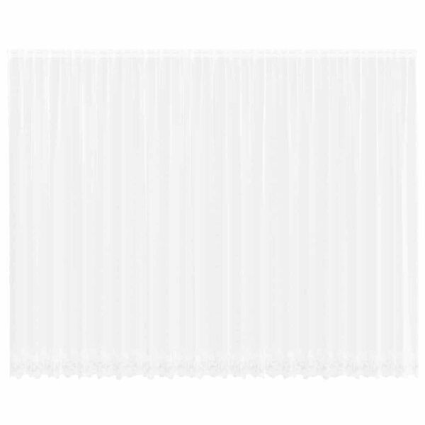 vidaXL Garnogard&iacute;na me&eth; gluggatj&ouml;ldum Hv&iacute;tt 260 x 600 cm P&oacute;l&yacute;ester