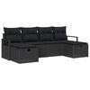 vidaXL S&oacute;fasett me&eth; p&uacute;&eth;i me&eth; geymslu 6 pcs Svartur p&oacute;l&yacute;rattan