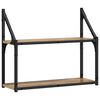 vidaXL Vegghylla handverkseik 60 x 21 x 51 cm Samsettur vi&eth;ur
