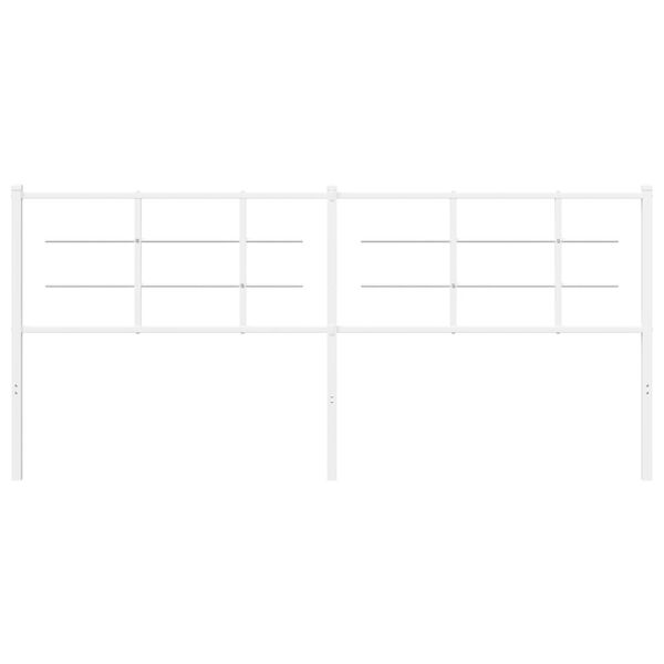 vidaXL Höfuðgafl úr Málmi Hvítur 200 cm