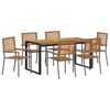 vidaXL Gar&eth;ur bor&eth;sett 7 pcs Gr&aacute;r og br&uacute;nn p&oacute;l&yacute;rattan