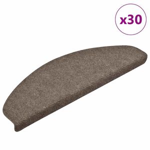 vidaXL Stigamottur sj&aacute;lfl&iacute;mandi 30 stk 65x21x4 cm beige h&aacute;lfhringlaga st&oacute;rar