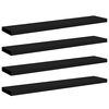 vidaXL Vegghengdar Hillur 4 stk. Svartar 120x23,5x3,8 cm MDF