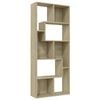 vidaXL B&oacute;kask&aacute;pur Sonoma Eikarlitur 67x24x161 cm Samsettur Vi&eth;ur