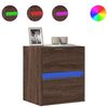 vidaXL Veggsj&oacute;nvarpssk&aacute;pur me&eth; LED-lj&oacute;sum Br&uacute;n Eik 41x31x45 cm