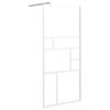 vidaXL Sturtuveggur fyrir Walk-in Sturtu 90x195 cm Hert Gler Hv&iacute;tur