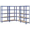 vidaXL 5 laga geymsluhillur 4 stk Blue Steel&Engineered Wood