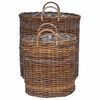 vidaXL Pl&ouml;ntuk&ouml;rfu me&eth; geymslu 2 pcs Br&uacute;nn Lacak Rattan