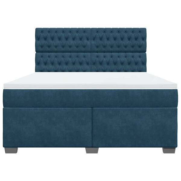 vidaXL H&oacute;lfa&eth; Springr&uacute;m Bl&aacute;tt 180x200 cm Flauel