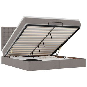 vidaXL Ottoman r&uacute;m me&eth; d&yacute;nu Taupe 160x200cm Efni