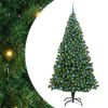 vidaXL Gervi j&oacute;latr&eacute; me&eth; 300 LED Gr&aelig;nn 210 cm PVC, st&aacute;l og plast