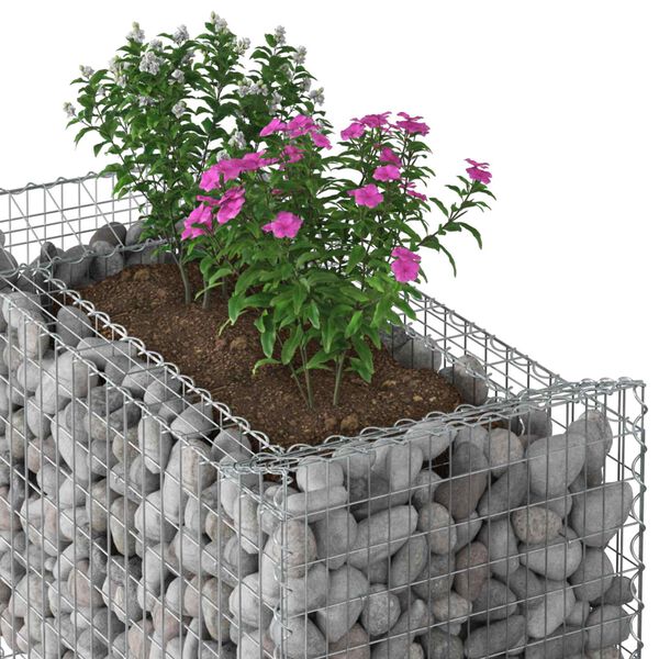 vidaXL Gabion h&aelig;kka&eth; r&uacute;m Silfur 50 x 100 x 60 cm Galvaniserad st&aacute;l
