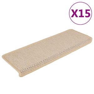 vidaXL Sjálflímandi Þrepamottur Sísalútlit 15 stk. 65x25cm Berber