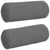 vidaXL Bolster P&uacute;&eth;ar 2 pcs D&ouml;kk gr&aacute; &Oslash; 15 x 40 cm Mikr&oacute;trefjefni