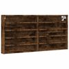 vidaXL Glersk&aacute;pur Reykt&oacute;na Eikarlitur 100x8,5x50 cm Samsettur Vi&eth;ur