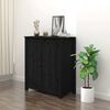 vidaXL Skenkur Svartur 70x35x80 cm Gegnheil Fura