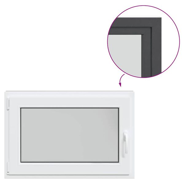 vidaXL kjallaragluggi &bdquo;RISOR&ldquo; 90x70 cm halla- og sn&uacute;ningsgluggi DIN vinstri antras&iacute;t