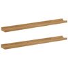 vidaXL Vegghylla me&eth; hillu 2 pcs Br&uacute;nn 80 x 9 x 3 cm Samsettur vi&eth;ur