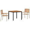 vidaXL Gar&eth;ur bor&eth;sett 3 pcs Beige og br&uacute;nn p&oacute;l&yacute;rattan