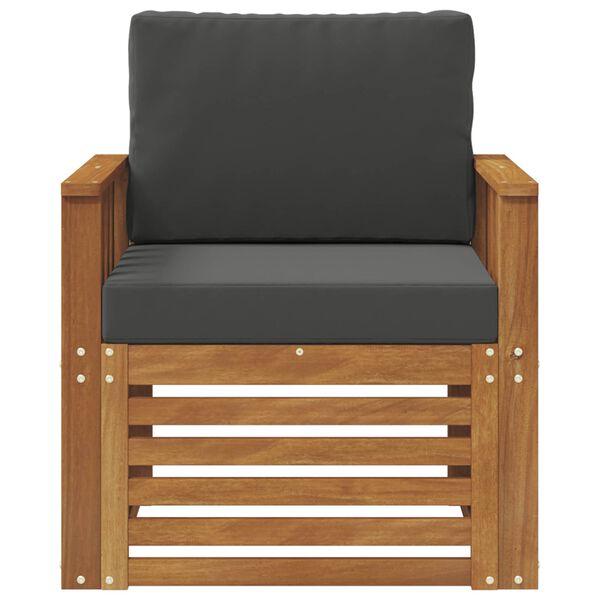 vidaXL &Uacute;ti s&oacute;fasett Solid Akas&iacute;uskei&eth; og P&oacute;lyester N&aacute;tt&uacute;rulegur