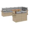 vidaXL Gar&eth;s&oacute;fa sett me&eth; geymslu 9 pcs Drapplita&eth;ur Poly rattan