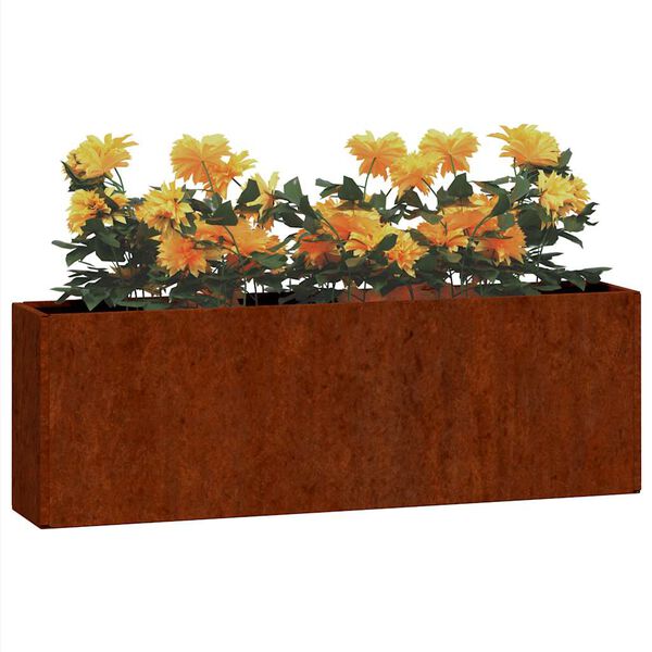 vidaXL Vegghengd Pl&ouml;ntuker 2 stk. Ry&eth;litur Corten St&aacute;l 53x10x17 cm
