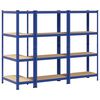 vidaXL 4 laga geymsluhillur 3 stk Blue Steel&Engineered Wood