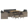 vidaXL 6 -Hluta Gar&eth;s&oacute;fasett me&eth; Sessum Gr&aacute;tt P&oacute;l&yacute;rattan