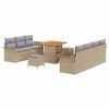 vidaXL Gar&eth;s&oacute;fa sett me&eth; p&uacute;&eth;i me&eth; geymslu 10 pcs Beige og lj&oacute;sgr&aacute;r