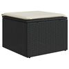 vidaXL 6 stykki gar&eth;s&oacute;fasett me&eth; p&uacute;&eth;um Black Poly Rattan Acacia