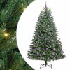 vidaXL Gervi hengdu j&oacute;latr&eacute; me&eth; 300 LED Gr&aelig;nn 240 cm PVC og m&aacute;lmur