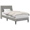 vidaXL Ramsv&iacute;k me&eth; h&ouml;fu&eth;gafl Lj&oacute;sgr&aacute;r 90 x 190 cm Flauel