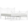 vidaXL R&uacute;mgrind &uacute;r M&aacute;lmi me&eth; H&ouml;fu&eth;gafli & F&oacute;tagafli Hv&iacute;t 150x200 cm