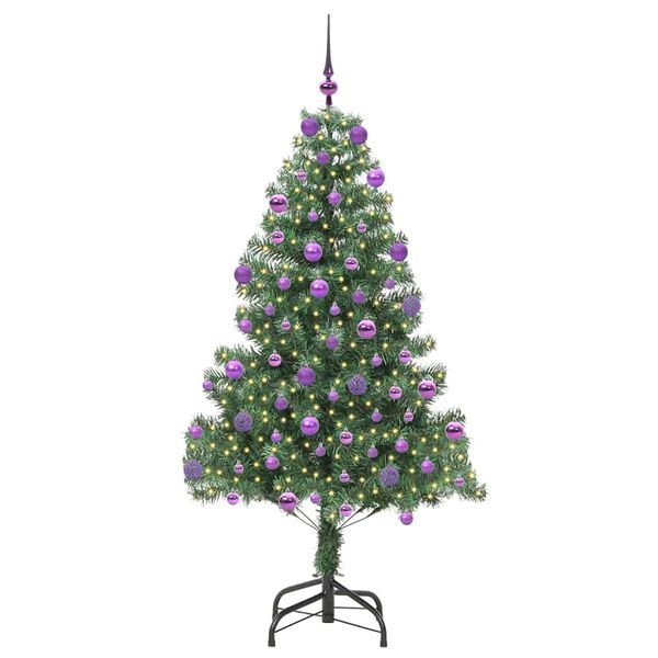 vidaXL J&oacute;latr&eacute; me&eth; 300 LED me&eth; standi Gr&aelig;nn 210 cm PVC