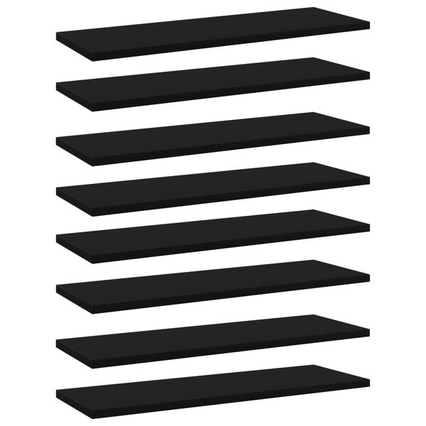 805221 vidaXL Bookshelf Boards 8 pcs Black 60x20x1,5 cm Chipboard