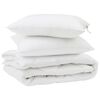 vidaXL S&aelig;ng me&eth; kodda 3 pcs Hv&iacute;tt Microfleece