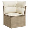 vidaXL 8 stykki gar&eth;s&oacute;fasett me&eth; p&uacute;&eth;um Beige Poly Rattan Acacia