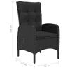 vidaXL 3 stykki garðborðstofusett Poly Rattan og Acacia Wood Black